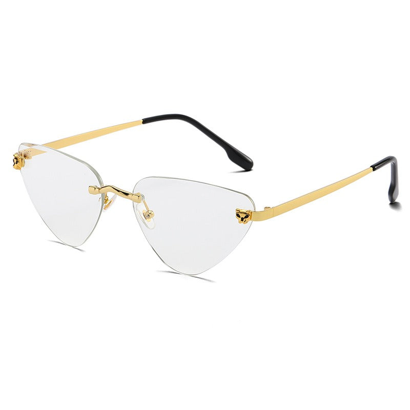 women's rimless cutaway sunglasses
