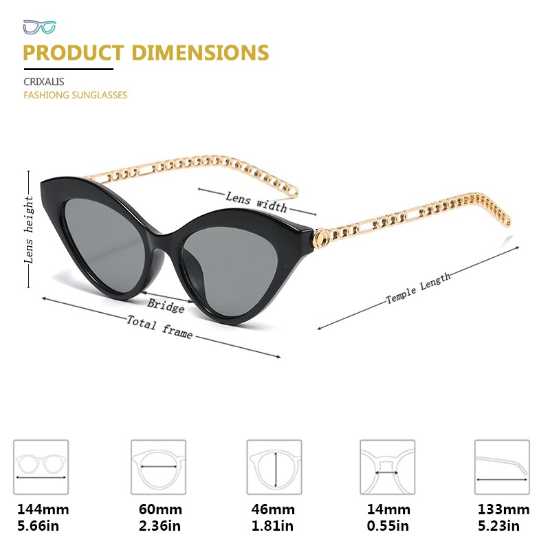 CRIXALIS Sexy Cat-eye Sunglasses Women Luxury Brand Designer Sun Glasses For Female  Anti Glare Driving Shades Ladies UV400