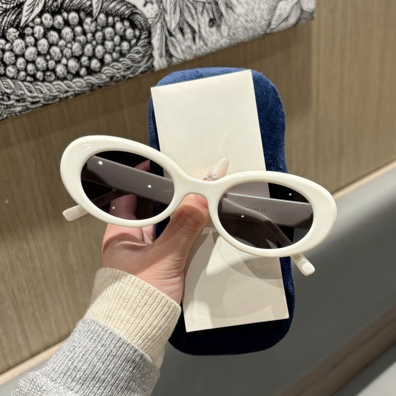 Polarized sunglasses fashionable cat eye frame sunglasses women's driving sun protection sunglasses