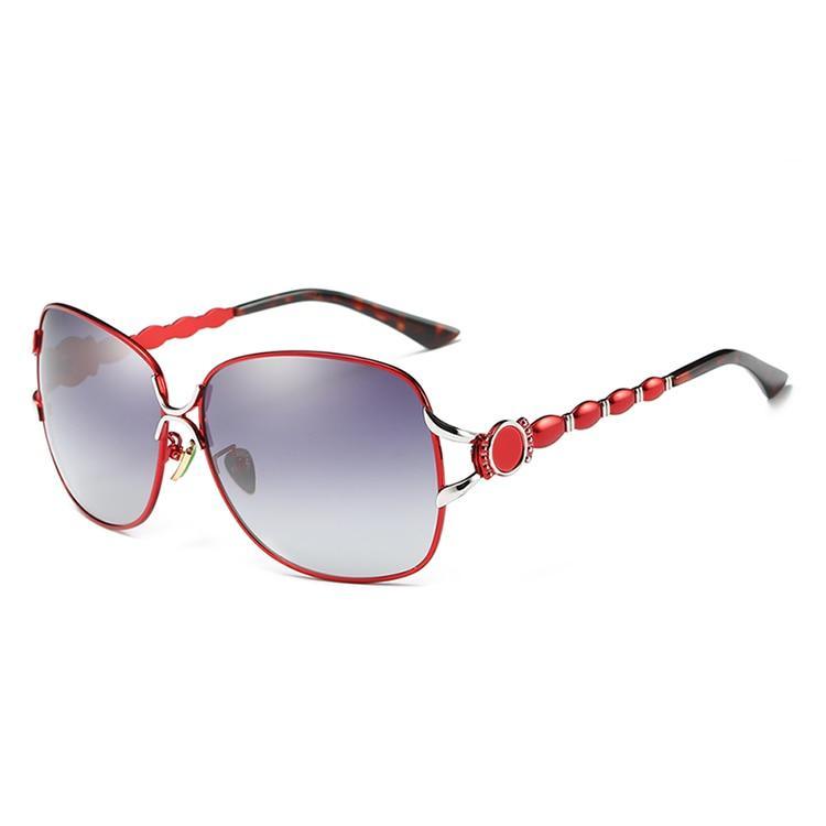 Pearl Temple Oversized Rectangle Sunglasses