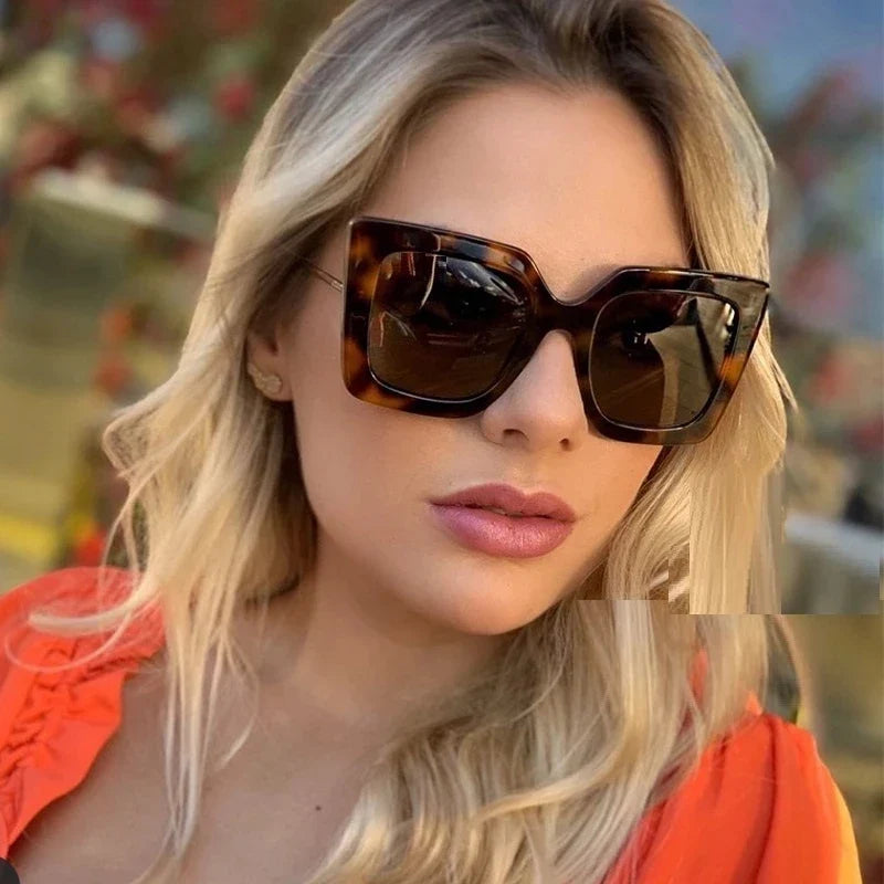 Oversized Pearl Cat Eye Sunglasses for Women – UV400 Alloy Frame