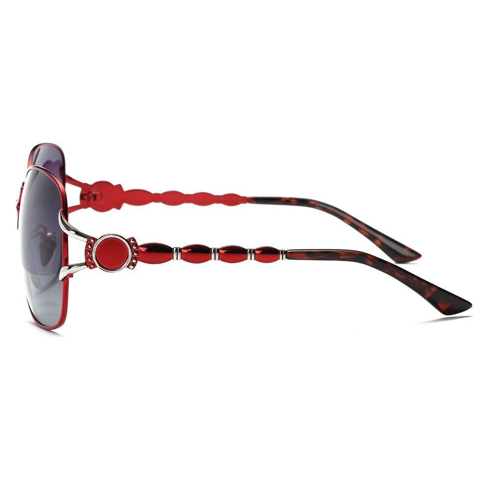 Pearl Temple Oversized Rectangle Sunglasses