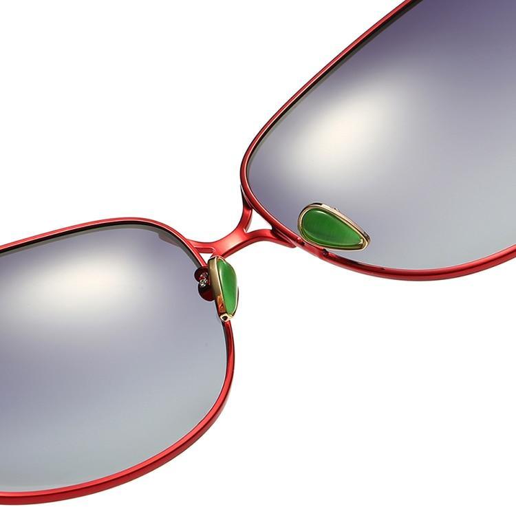 Pearl Temple Oversized Rectangle Sunglasses