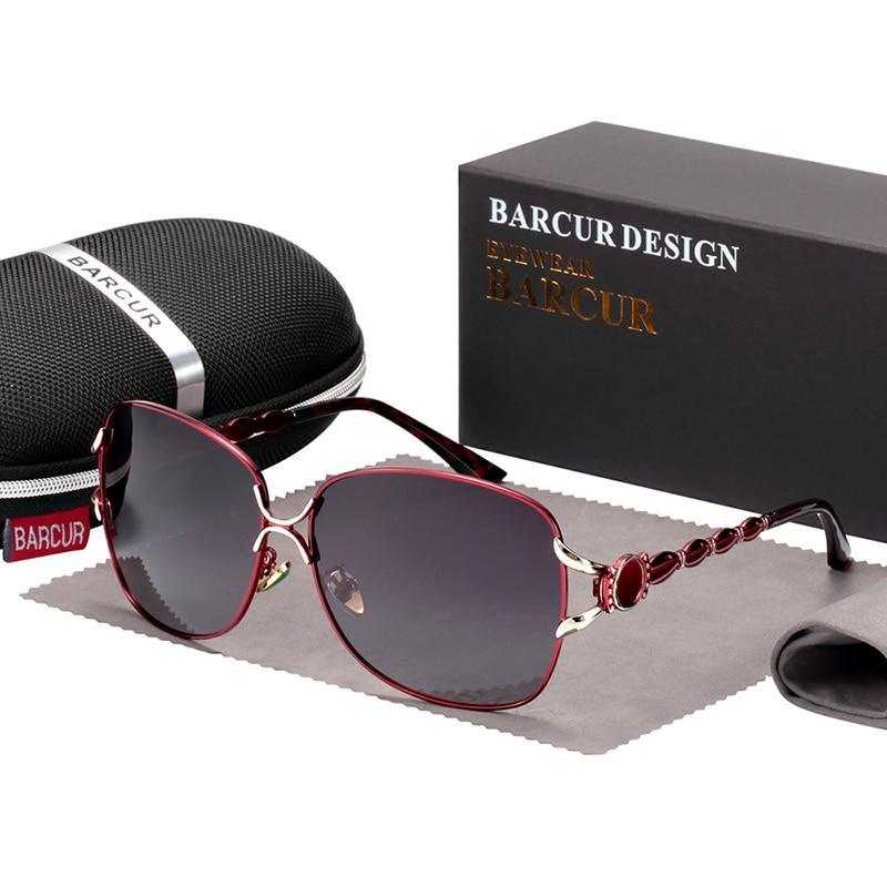 Pearl Temple Oversized Rectangle Sunglasses