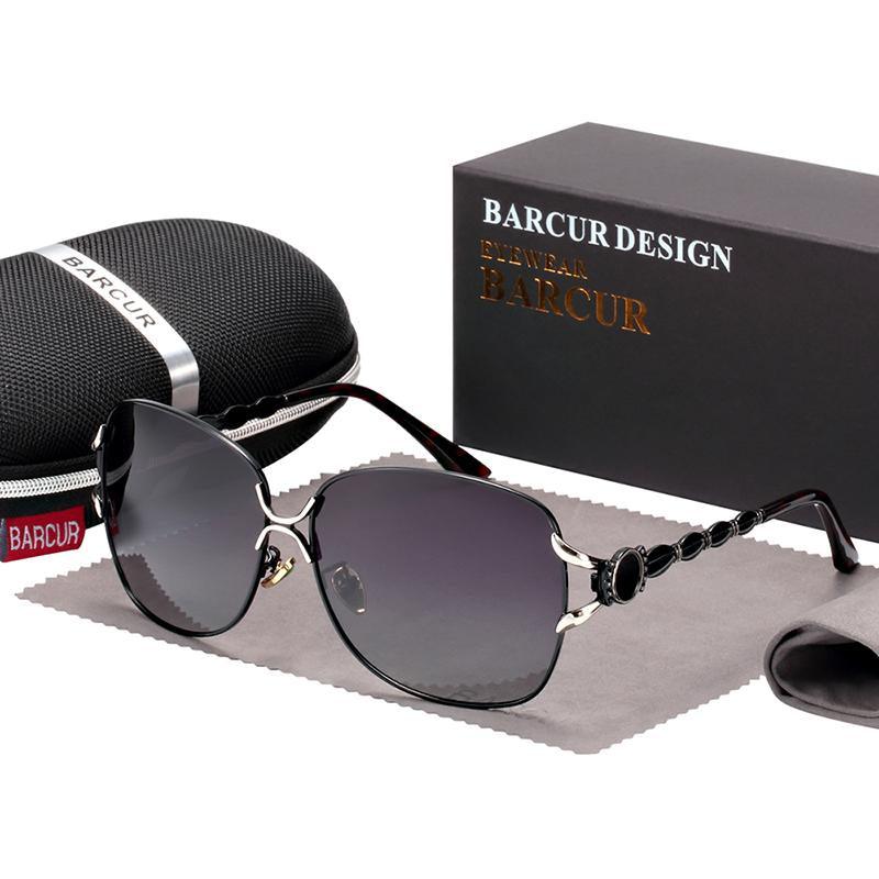 Pearl Temple Oversized Rectangle Sunglasses