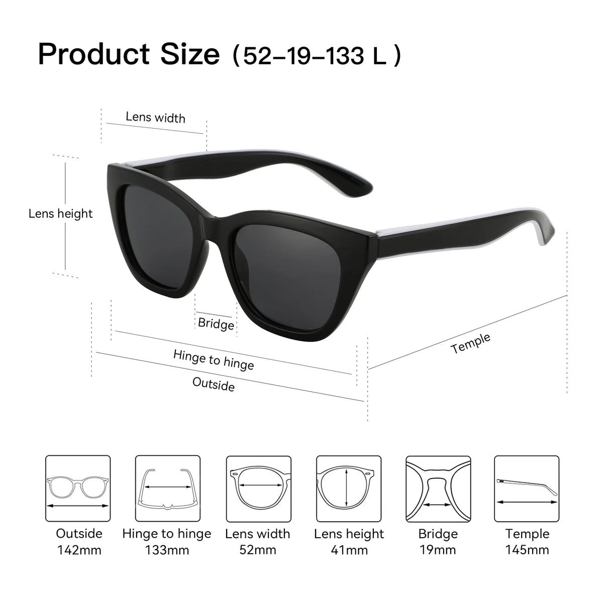 Square Polarized Sunglasses for Women – Thick Frame Fashion