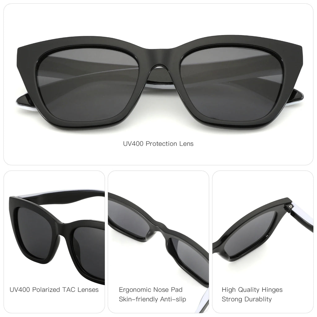 Square Polarized Sunglasses for Women – Thick Frame Fashion
