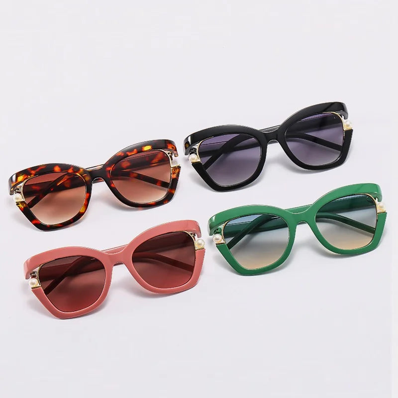 Cat Eye Pearly Sunglasses for Women – Square Luxury UV400