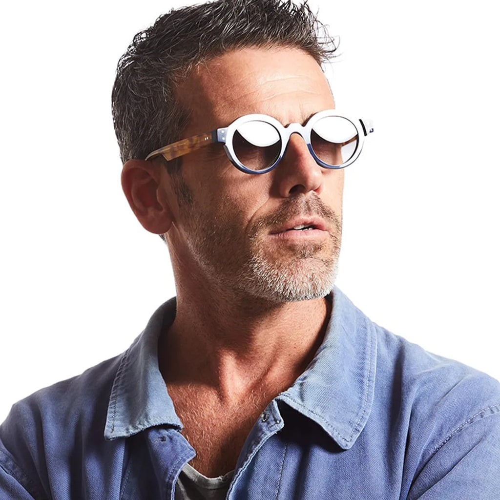 Round Punk Sunglasses – Double Color Retro Rivet Shades