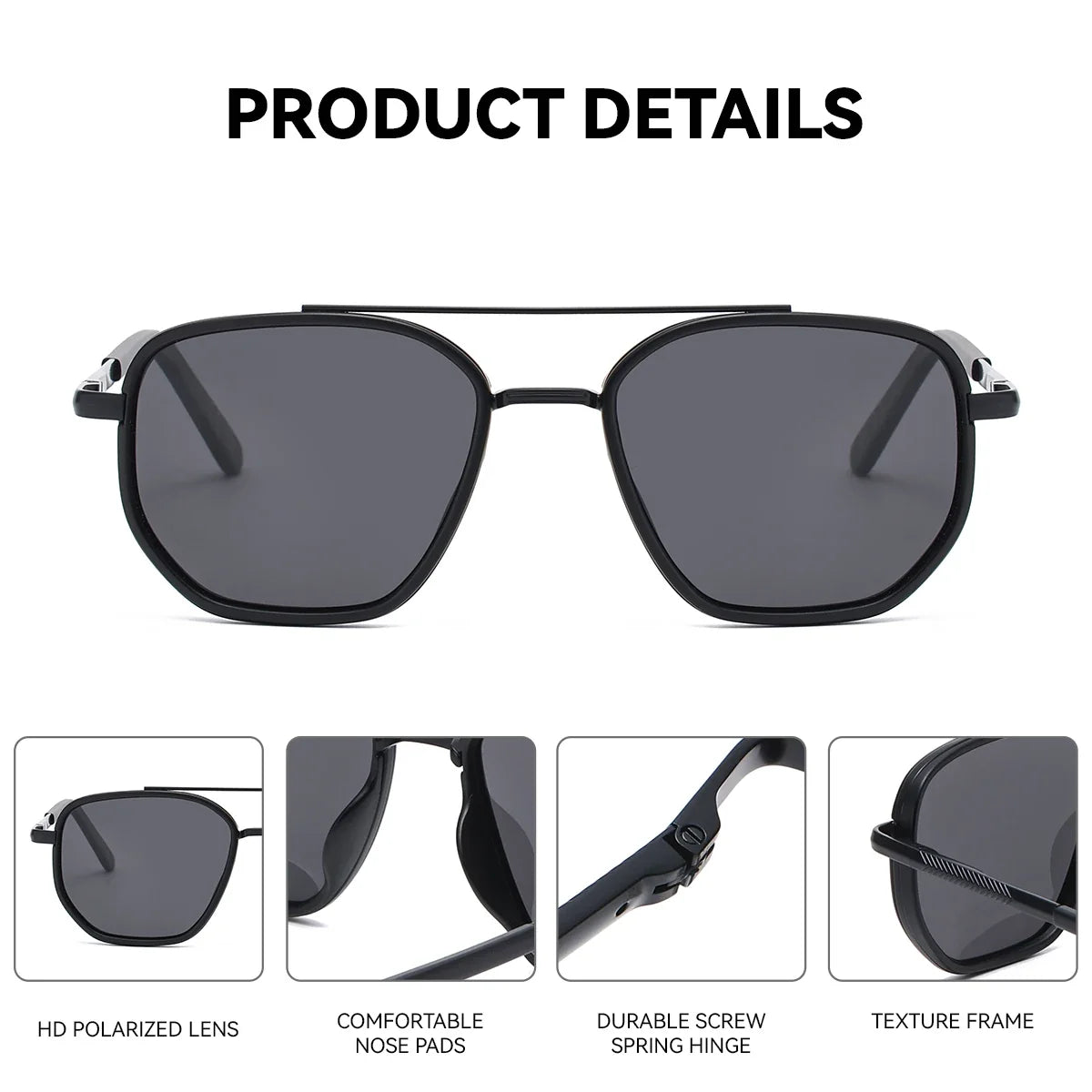 BARCUR Fashionable Trendy Polarized Sunglasses