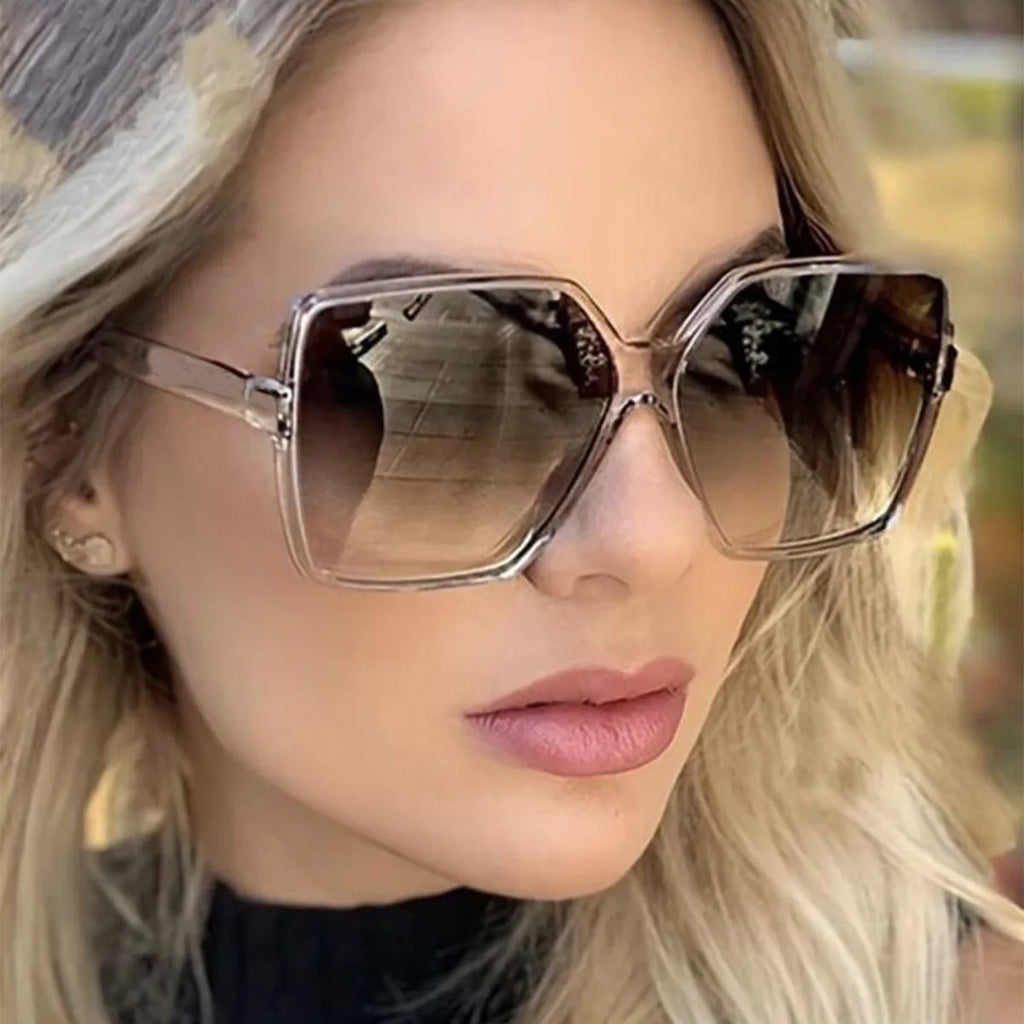Oversize Square Sunglasses for Women – Luxury Gradient Black