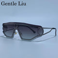Rimless Shield Wrap Sunglasses for Women – Punk UV400 Goggle